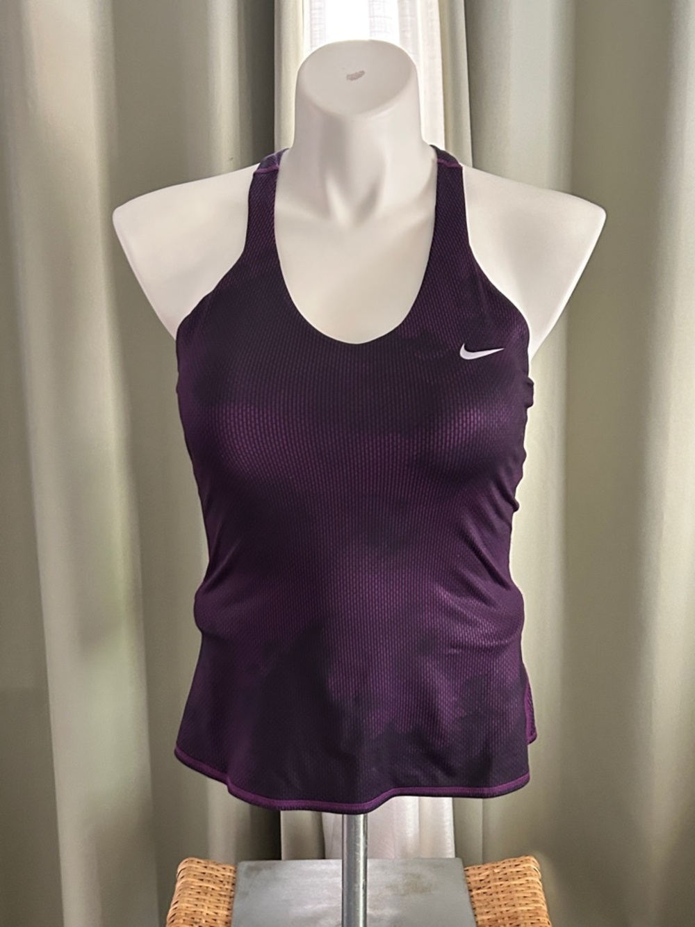 Nike M Dark Purple Athletic Racerback Tank with Built in Bra